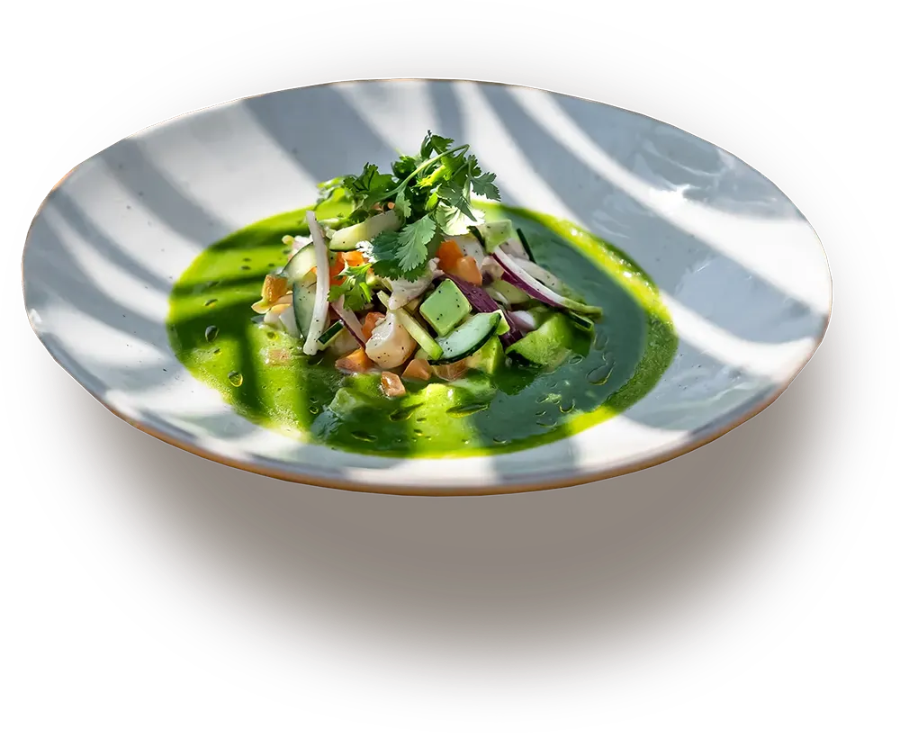 platillos con ingredientes frescos en Taboo Beach Club