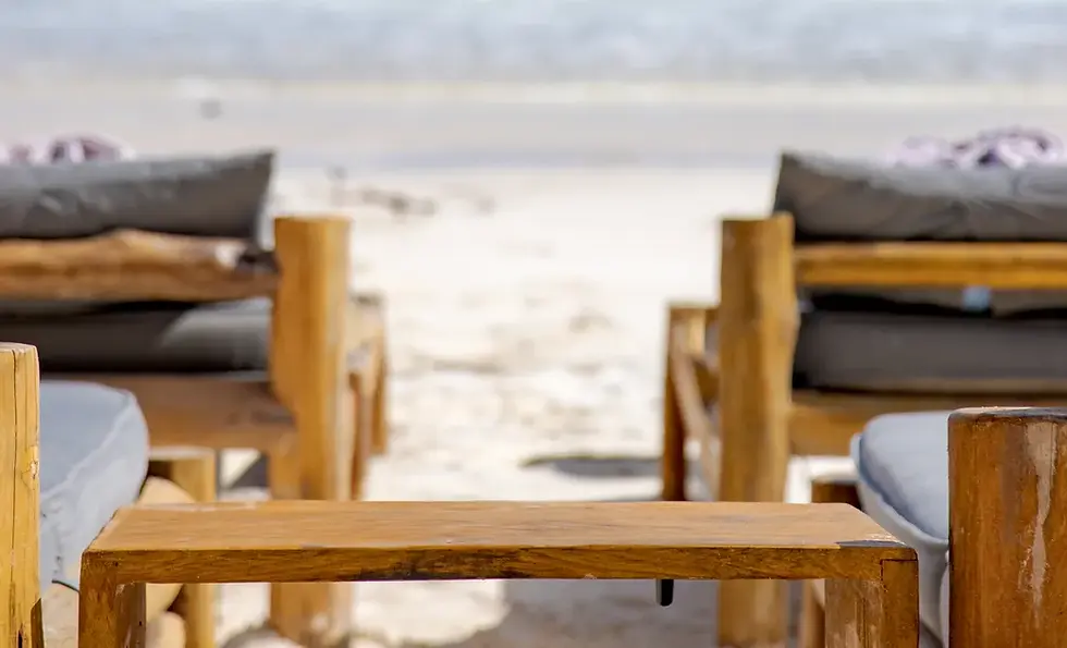 Beachfront loungers at Taboo Beach Club