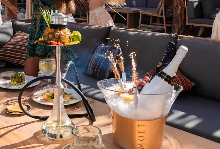 Shishas by the beach at Taboo Los Cabos